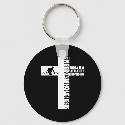 Porte-clés Snowboard Snowboard Jesus Faith Cross Christian (Recto)