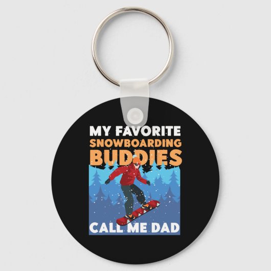 Porte-clés Snowboard Snowboard Papa Père Ma neige préférée (Recto)