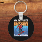 Porte-clés Snowboard Snowboard Papa Père Ma neige préférée (Recto)