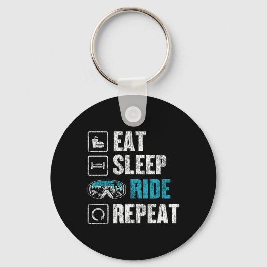 Porte-clés Snowboard Snowboard Ride Eat Sleep Ride Répétition (Recto)