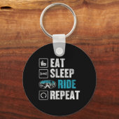 Porte-clés Snowboard Snowboard Ride Eat Sleep Ride Répétition (Recto)