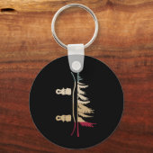Porte-clés Snowboard Snowboard Tree Snowboardeur Rétro (Recto)