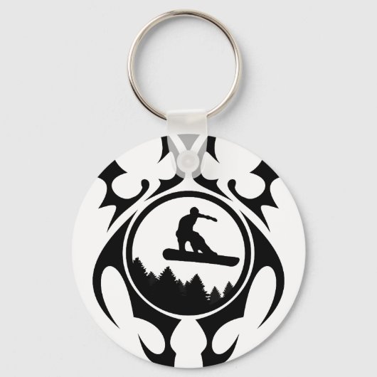 Porte-clés snowboard. tribal. (Recto)