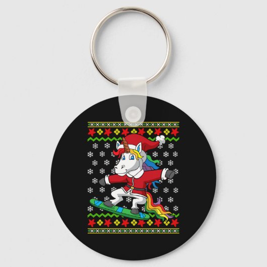 Porte-clés Snowboard Unicorn Père Noël Snowboard Noël S (Recto)