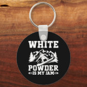 Porte-clés Snowboard White Powder Snow Winter Snowboard (Recto)
