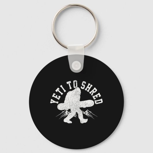 Porte-clés Snowboard Yeti À Raser Bigfoot Snowboarder Funny (Recto)