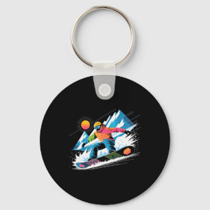 Porte-clés Snowboarder Explorez Les Pistes Snowboard Lover
