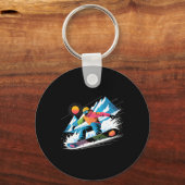 Porte-clés Snowboarder Explorez Les Pistes Snowboard Lover (Recto)