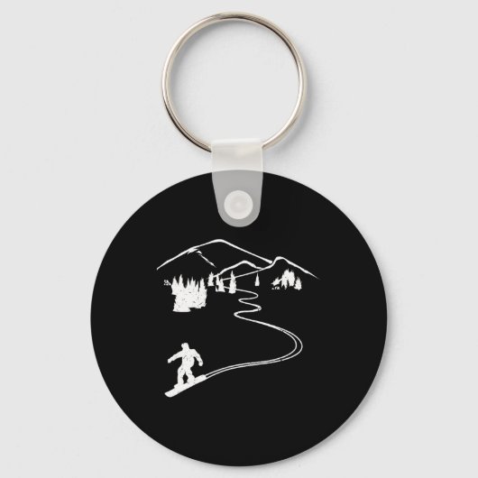 Porte-clés Snowboarder Freeride Design Snowboard Apres Ski (Recto)