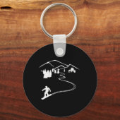 Porte-clés Snowboarder Freeride Design Snowboard Apres Ski (Recto)