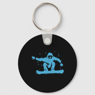 Porte-clés Snowboardeur dynamique Art Abstrait Sports d'hiver