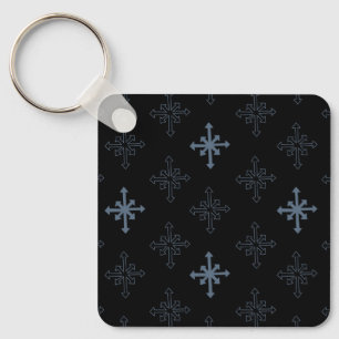 Porte-clés Snowflake outline pattern, Gothic cross inspired