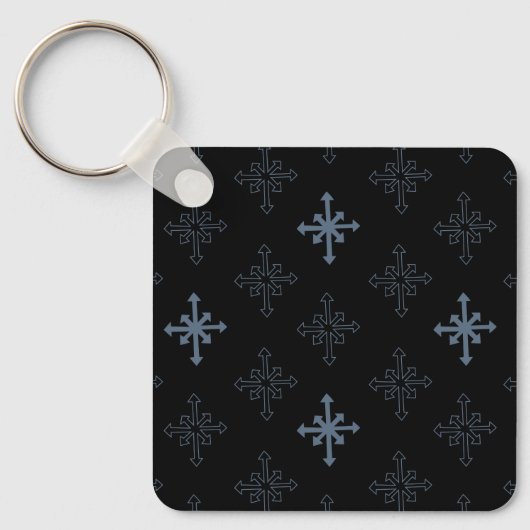 Porte-clés Snowflake outline pattern, Gothic cross inspired (Recto)