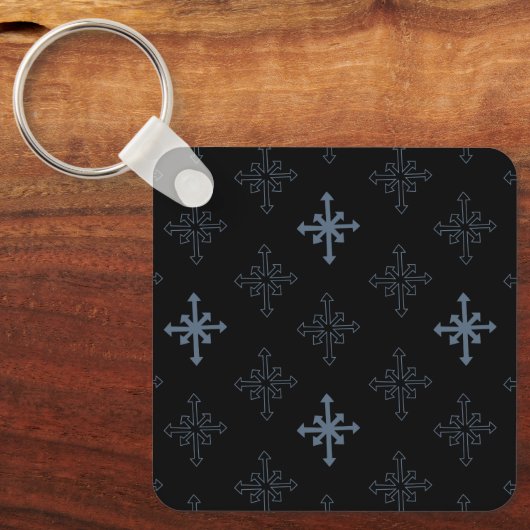 Porte-clés Snowflake outline pattern, Gothic cross inspired (Recto)