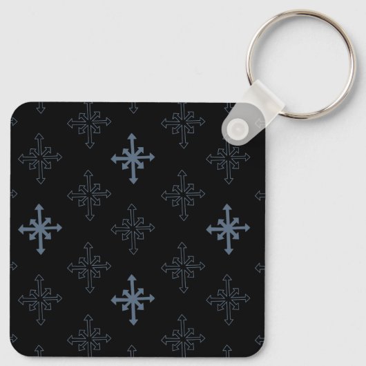Porte-clés Snowflake outline pattern, Gothic cross inspired (Dos)