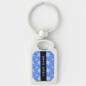 Porte-clés Snowflakes blanc, Bleu, Votre nom, Personnaliser (Devant)