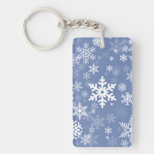 Porte-clés Snowflakes Personnaliser graphique Arrière - plan  (Devant)