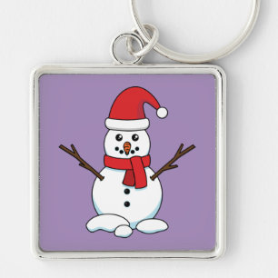 Porte-clés Snowman avec Bonnet rouge et Écharpe
