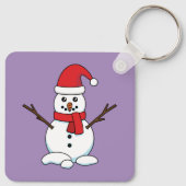 Porte-clés Snowman avec Bonnet rouge et Écharpe (Dos)
