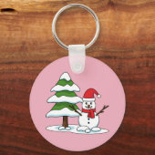 Porte-clés Snowman avec Snowman Pine Tree (Recto)