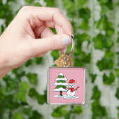 Porte-clés Snowman avec Snowman Pine Tree (main)