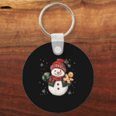 Porte-clés Snowman Beanie Coffee Latte Ginggerbread Merry Chr (Recto)
