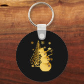 Porte-clés Snowman de Noël en or et Star Tree (Recto)