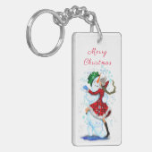 Porte-clés Snowman de Noël et Porte - clé de danse de filles (Devant gauche)