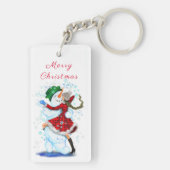 Porte-clés Snowman de Noël et Porte - clé de danse de filles (Dos)