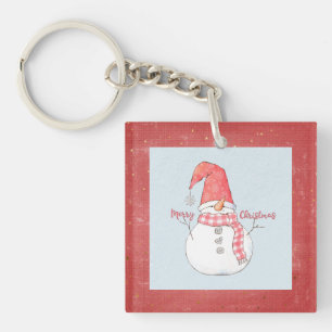 Porte-clés Snowman d'hiver personnalisé Joyeux Noël