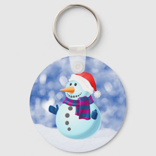 Porte-clés Snowman hiver Joyeux Noël neige (Recto)