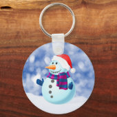 Porte-clés Snowman hiver Joyeux Noël neige (Recto)