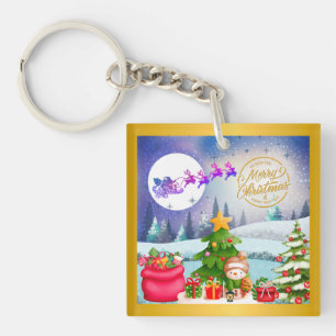 Porte-clés Snowman Joyeux Arbre de Noël Cadeau et Bonne année