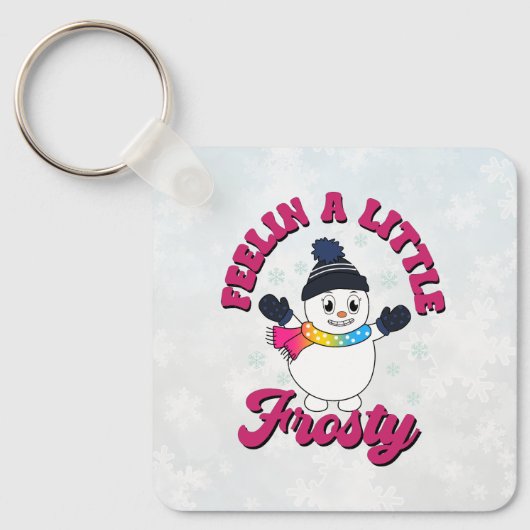 Porte-clés Snowman mignon avec Écharpe dans les couleurs du d (Recto)