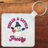 Porte-clés Snowman mignon avec Écharpe dans les couleurs du d (Verso)