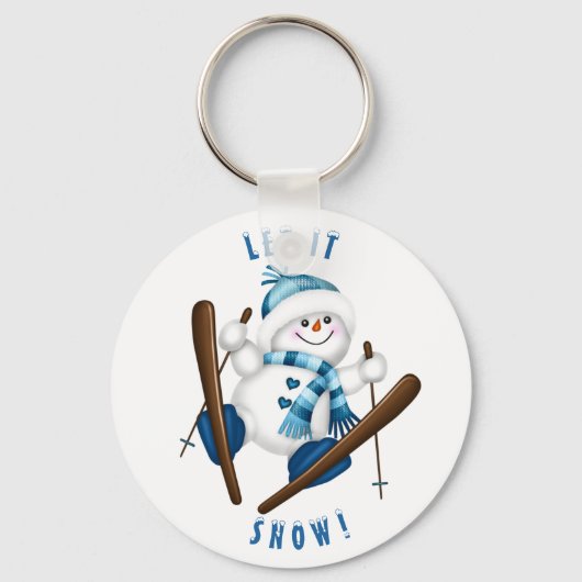Porte-clés Snowman Snow Skier Snowflake (Recto)