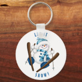 Porte-clés Snowman Snow Skier Snowflake (Recto)