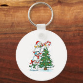 Porte-clés Snowman Snowflake, Merry Christmas Tree, Xmas Holi (Recto)