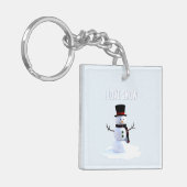 Porte-clés Snowman with hat and scarf. I Love Snow (Devant gauche)