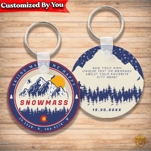 Porte-clés Snowmass Colorado Drapeau Montagne Ski Souvenir