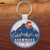 Porte-clés Snowmass Colorado Retro Sunset Ski Souvenirs (Verso)
