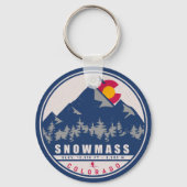 Porte-clés Snowmass Colorado Retro Sunset Ski Souvenirs (Verso)