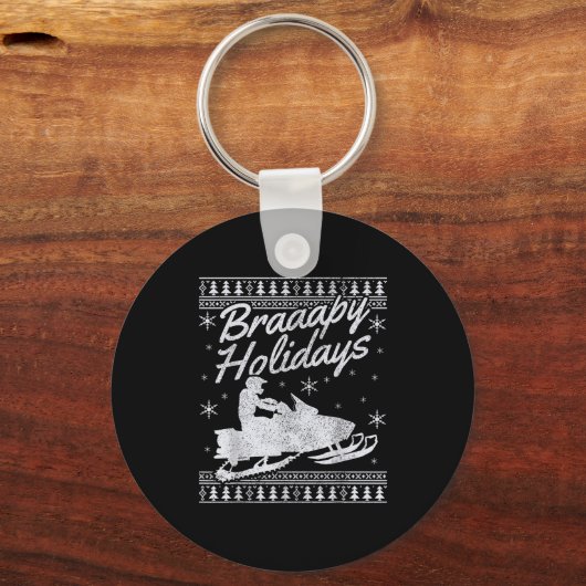 Porte-clés Snowmobile Braapy Holidays Funny Braap Ugly Christ (Recto)