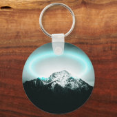 Porte-clés Snowy mountain mysterious blue neon light (Recto)