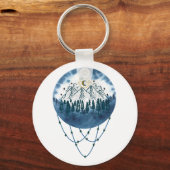 Porte-clés Snowy Mountain Pine Tree Nature Adventure Extérieu (Recto)