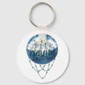 Porte-clés Snowy Mountain Pine Tree Nature Adventure Extérieu (Verso)