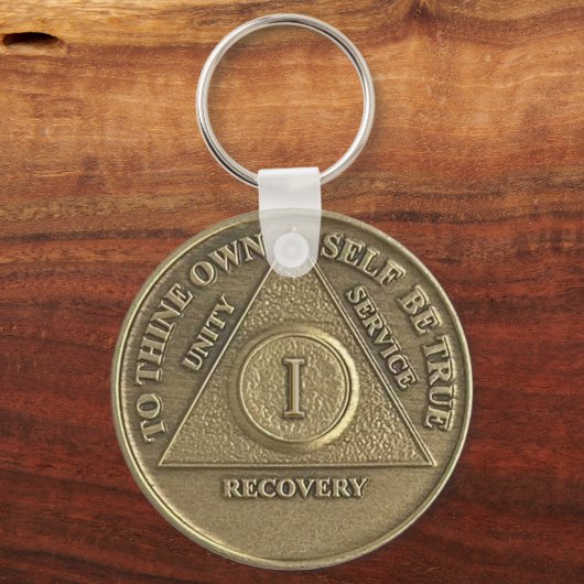 Porte-clés Sobre personnalisé 1 an - Une pièce d'anniversaire (Recto)