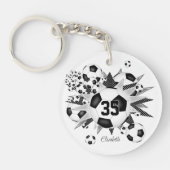 Porte-clés Soccer ballon souffle filles équipe maillot numéro (Devant)