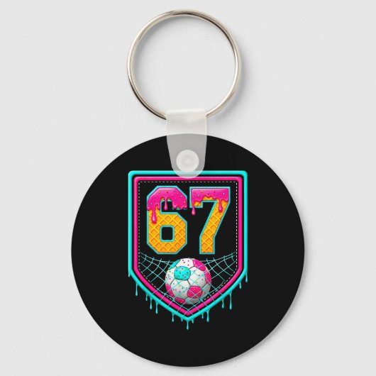 Porte-clés Soccer Drip Number 67 Soccer Player (Recto)