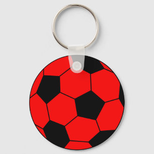 Porte-clés Soccer football red and black